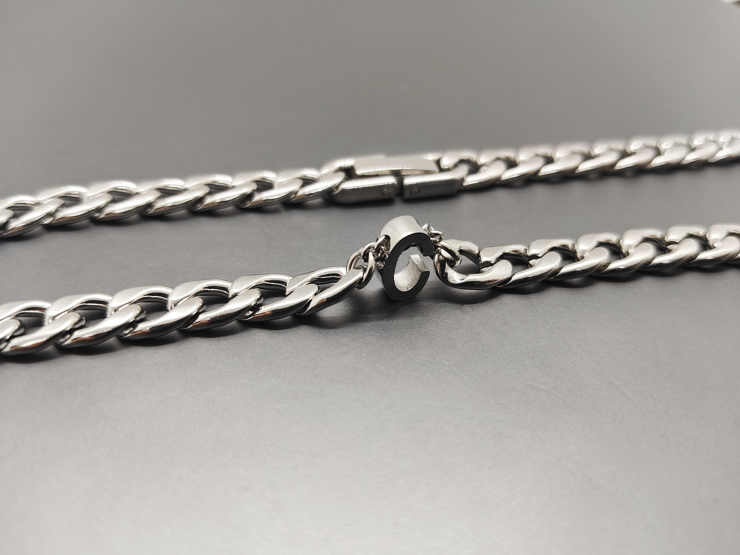 Initial Cuban Link Chain Necklace
